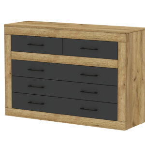 КОМОД LT-5Ш (ДУБ ЗОЛОТОЙ/ АНТРАЦИТ) Ш1350 В921 Г430