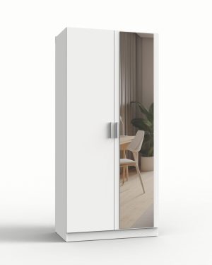 ШКАФ РАСПАШНОЙ МАРСЕЛЬ МР 07 L2 (ЛДСП БЕЛЫЙ ПРЕМИУМ) Ш1000 В2160 Г580