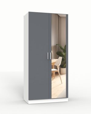 ШКАФ РАСПАШНОЙ МАРСЕЛЬ МР 07 L2 (ЛДСП ГРАФИТ СЕРЫЙ) Ш1000 В2160 Г580