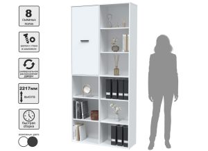 ШКАФ SKILL-20-1 (БЕЛЫЙ) Ш1000 В2217 Г355