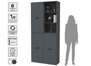 ШКАФ SKILL-20-3 (АНТРАЦИТ) Ш1000 В2217 Г355