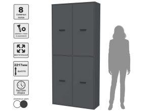 ШКАФ SKILL-20-4 (АНТРАЦИТ) Ш1000 В2217 Г355