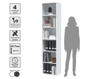 ШКАФ SKILL-21 (БЕЛЫЙ) Ш509 В2217 Г355