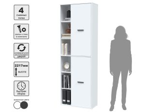 ШКАФ SKILL-22-2 (БЕЛЫЙ) Ш750 В2217 Г355