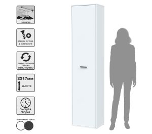 ШКАФ SKILL-23-1 (БЕЛЫЙ) Ш509 В2217 Г355