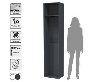 ШКАФ SKILL-23 (АНТРАЦИТ) Ш509 В2217 Г355