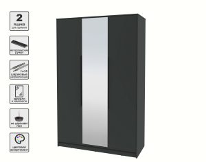 ШКАФ РАСПАШНОЙ КТ-Ш3(З) (АНТРАЦИТ ЛДСП/ АНТРАЦИТ ЛДСП) Ш1360 В2128 Г547