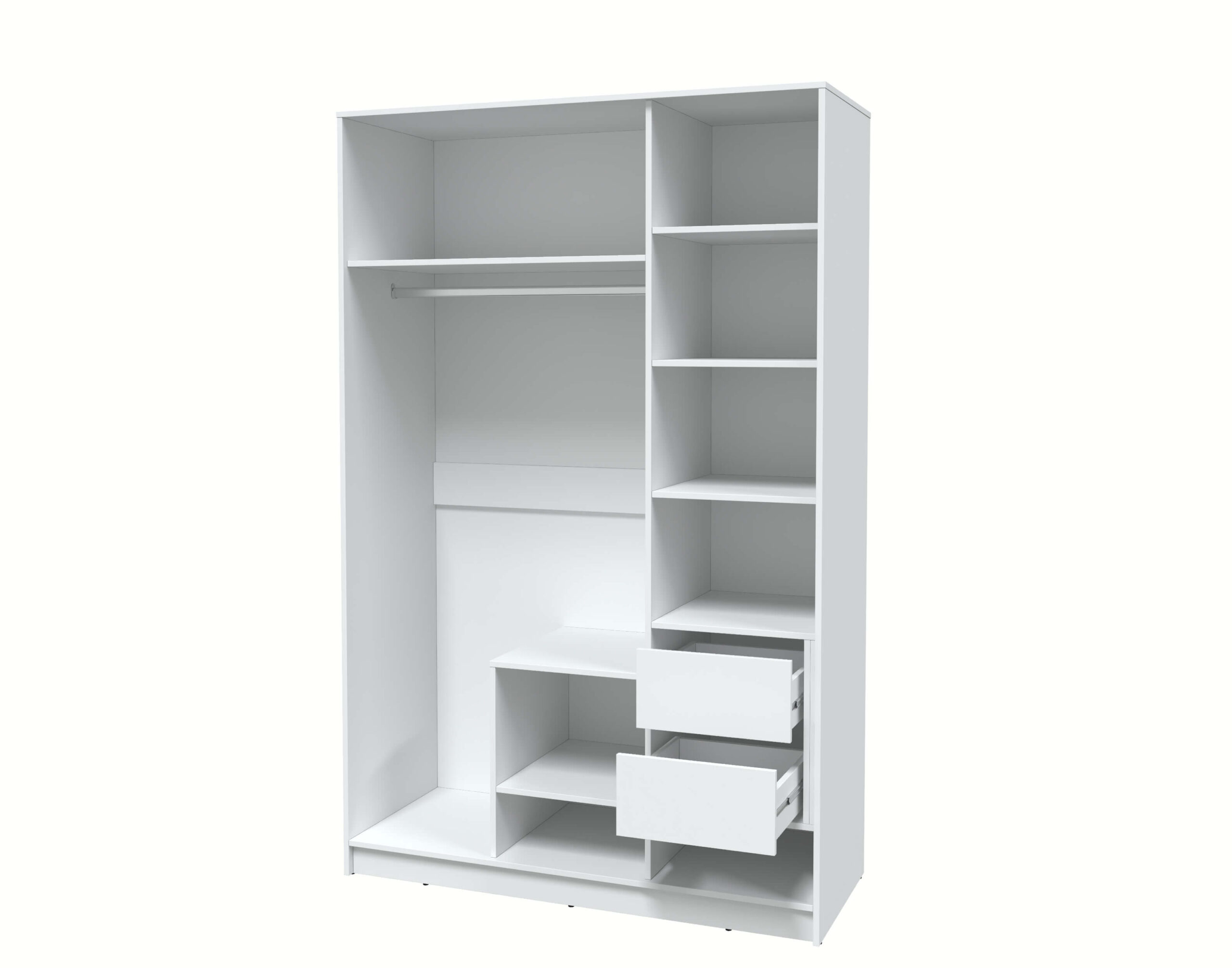 ШКАФ РАСПАШНОЙ КТ-Ш3(З) (БЕЛЫЙ ЛДСП/ АНТРАЦИТ ЛДСП) Ш1360 В2128 Г547 — изображение 4