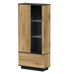 ШКАФ КОМБИНИРОВАННЫЙ QZ-ШК1 (ДУБ НОКС/ ЧЕРНЫЙ) Ш900 В2000 Г396