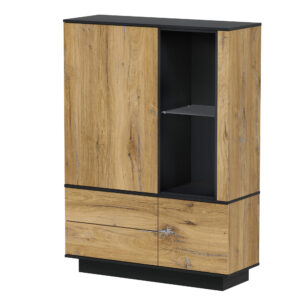 ШКАФ КОМБИНИРОВАННЫЙ QZ-ШК2 (ДУБ НОКС/ ЧЕРНЫЙ) Ш1100 В1530 Г396