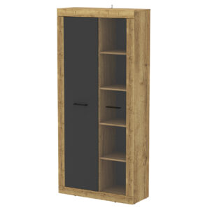 ШКАФ С ВИТРИНОЙ LT-ШВ1 (ДУБ ЗОЛОТОЙ/ АНТРАЦИТ) Ш900 В1956 Г350