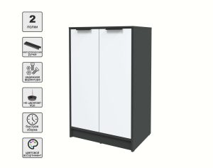 ТУМБА КТ-Т64 (АНТРАЦИТ ЛДСП/ БЕЛЫЙ ПЛАТИНУМ ЛДСП) Ш636 В1020 Г451