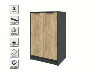 ТУМБА КТ-Т64 (АНТРАЦИТ ЛДСП/ ДУБ ЗОЛОТОЙ ЛДСП) Ш636 В1020 Г451