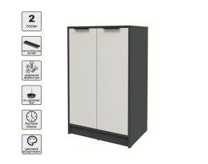 ТУМБА КТ-Т64 (АНТРАЦИТ ЛДСП/ ПЕРСИДСКИЙ ЖЕМЧУГ ЛДСП) Ш636 В1020 Г451