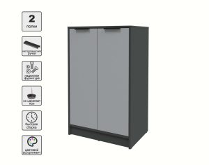 ТУМБА КТ-Т64 (АНТРАЦИТ ЛДСП/ СЕРЕБРО ЛДСП) Ш636 В1020 Г451