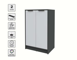 ТУМБА КТ-Т64 (АНТРАЦИТ ЛДСП/ СЕРЫЙ ЛДСП) Ш636 В1020 Г451