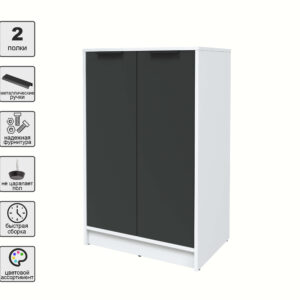 ТУМБА КТ-Т64 (БЕЛЫЙ ЛДСП/ АНТРАЦИТ ЛДСП) Ш636 В1020 Г451