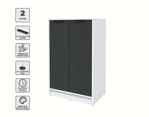 ТУМБА КТ-Т64 (БЕЛЫЙ ЛДСП/ АНТРАЦИТ ЛДСП) Ш636 В1020 Г451