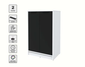 ТУМБА КТ-Т64 (БЕЛЫЙ ЛДСП/ ЧЕРНЫЙ ЛДСП) Ш636 В1020 Г451