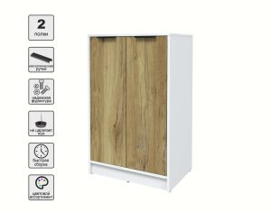 ТУМБА КТ-Т64 (БЕЛЫЙ ЛДСП/ ДУБ НОКС ЛДСП) Ш636 В1020 Г451