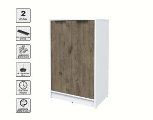 ТУМБА КТ-Т64 (БЕЛЫЙ ЛДСП/ ДУБ ВЕЛЛИНГТОН ЛДСП) Ш636 В1020 Г451