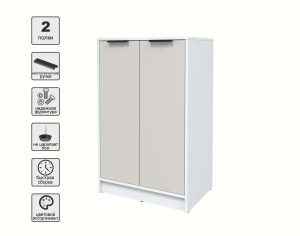 ТУМБА КТ-Т64 (БЕЛЫЙ ЛДСП/ ПЕРСИДСКИЙ ЖЕМЧУГ ЛДСП) Ш636 В1020 Г451