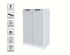 ТУМБА КТ-Т64 (БЕЛЫЙ ЛДСП/ СЕРЫЙ ЛДСП) Ш636 В1020 Г451