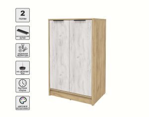 ТУМБА КТ-Т64 (ДУБ ЗОЛОТОЙ ЛДСП/ ДУБ БЕЛЫЙ ЛДСП) Ш636 В1020 Г451