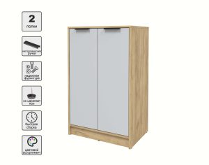 ТУМБА КТ-Т64 (ДУБ ЗОЛОТОЙ ЛДСП/ СЕРЫЙ ЛДСП) Ш636 В1020 Г451