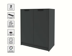 ТУМБА КТ-Т84 (АНТРАЦИТ ЛДСП/ АНТРАЦИТ ЛДСП) Ш836 В1020 Г451