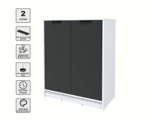 ТУМБА КТ-Т84 (БЕЛЫЙ ЛДСП/ АНТРАЦИТ ЛДСП) Ш836 В1020 Г451