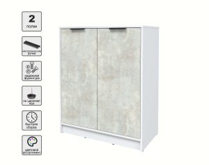 ТУМБА КТ-Т84 (БЕЛЫЙ ЛДСП/ БЕТОН ЛАЙТ ЛДСП) Ш836 В1020 Г451