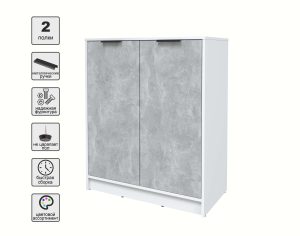 ТУМБА КТ-Т84 (БЕЛЫЙ ЛДСП/ БЕТОН ЛДСП) Ш836 В1020 Г451