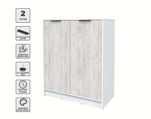 ТУМБА КТ-Т84 (БЕЛЫЙ ЛДСП/ ДУБ БЕЛЫЙ ЛДСП) Ш836 В1020 Г451