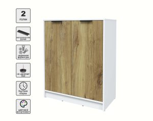 ТУМБА КТ-Т84 (БЕЛЫЙ ЛДСП/ ДУБ НОКС ЛДСП) Ш836 В1020 Г451