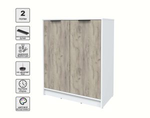 ТУМБА КТ-Т84 (БЕЛЫЙ ЛДСП/ ДУБ СЕРЫЙ ЛДСП) Ш836 В1020 Г451