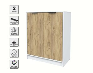 ТУМБА КТ-Т84 (БЕЛЫЙ ЛДСП/ ДУБ ЗОЛОТОЙ ЛДСП) Ш836 В1020 Г451