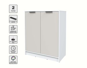 ТУМБА КТ-Т84 (БЕЛЫЙ ЛДСП/ ПЕРСИДСКИЙ ЖЕМЧУГ ЛДСП) Ш836 В1020 Г451