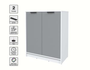 ТУМБА КТ-Т84 (БЕЛЫЙ ЛДСП/ СЕРЕБРО ЛДСП) Ш836 В1020 Г451