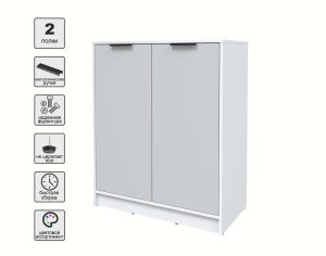 ТУМБА КТ-Т84 (БЕЛЫЙ ЛДСП/ СЕРЫЙ ЛДСП) Ш836 В1020 Г451