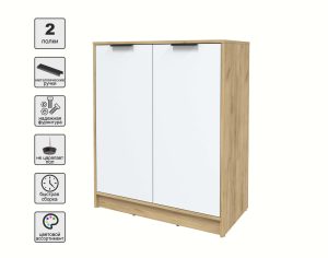 ТУМБА КТ-Т84 (ДУБ ЗОЛОТОЙ ЛДСП/ БЕЛЫЙ ПЛАТИНУМ ЛДСП) Ш836 В1020 Г451