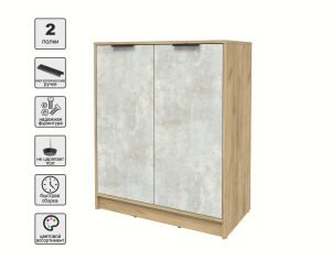 ТУМБА КТ-Т84 (ДУБ ЗОЛОТОЙ ЛДСП/ БЕТОН ЛАЙТ ЛДСП) Ш836 В1020 Г451