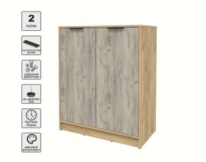 ТУМБА КТ-Т84 (ДУБ ЗОЛОТОЙ ЛДСП/ ДУБ СЕРЫЙ ЛДСП) Ш836 В1020 Г451