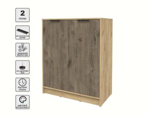 ТУМБА КТ-Т84 (ДУБ ЗОЛОТОЙ ЛДСП/ ДУБ ВЕЛЛИНГТОН ЛДСП) Ш836 В1020 Г451