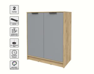 ТУМБА КТ-Т84 (ДУБ ЗОЛОТОЙ ЛДСП/ СЕРЕБРО ЛДСП) Ш836 В1020 Г451