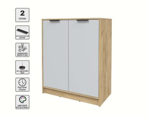 ТУМБА КТ-Т84 (ДУБ ЗОЛОТОЙ ЛДСП/ СЕРЫЙ ЛДСП) Ш836 В1020 Г451