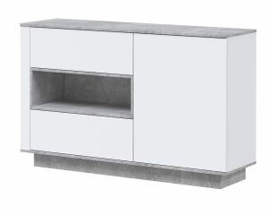 ТУМБА QZ-Т1Д2Ш (БЕЛЫЙ ПЛАТИНУМ/ БЕТОН) Ш1400 В900 Г396