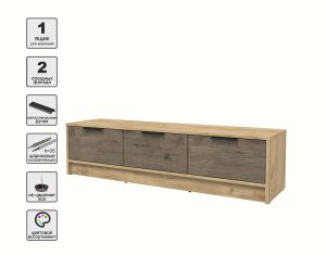 ТУМБА КТ-ТВ3-35 (ДУБ ЗОЛОТОЙ ЛДСП/ ДУБ ВЕЛЛИНГТОН ЛДСП) Ш1360 В348 Г355