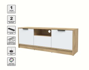 ТУМБА КТ-ТВ3-50 (ДУБ ЗОЛОТОЙ ЛДСП/ БЕЛЫЙ ПЛАТИНУМ ЛДСП) Ш1360 В495 Г355