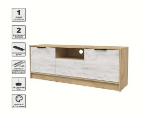 ТУМБА КТ-ТВ3-50 (ДУБ ЗОЛОТОЙ ЛДСП/ ДУБ БЕЛЫЙ ЛДСП) Ш1360 В495 Г355